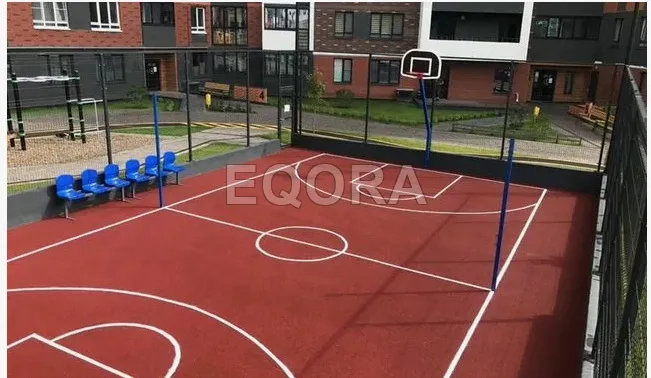Бесшовное покрытие из резиновой крошки для баскетбольной площадки в Радужном
